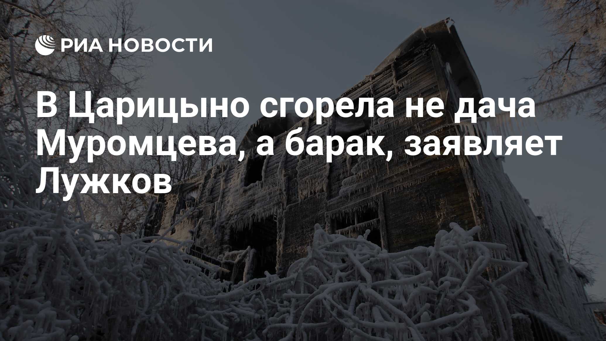 В Царицыно сгорела не дача Муромцева, а барак, заявляет Лужков - РИА  Новости, 20.01.2010