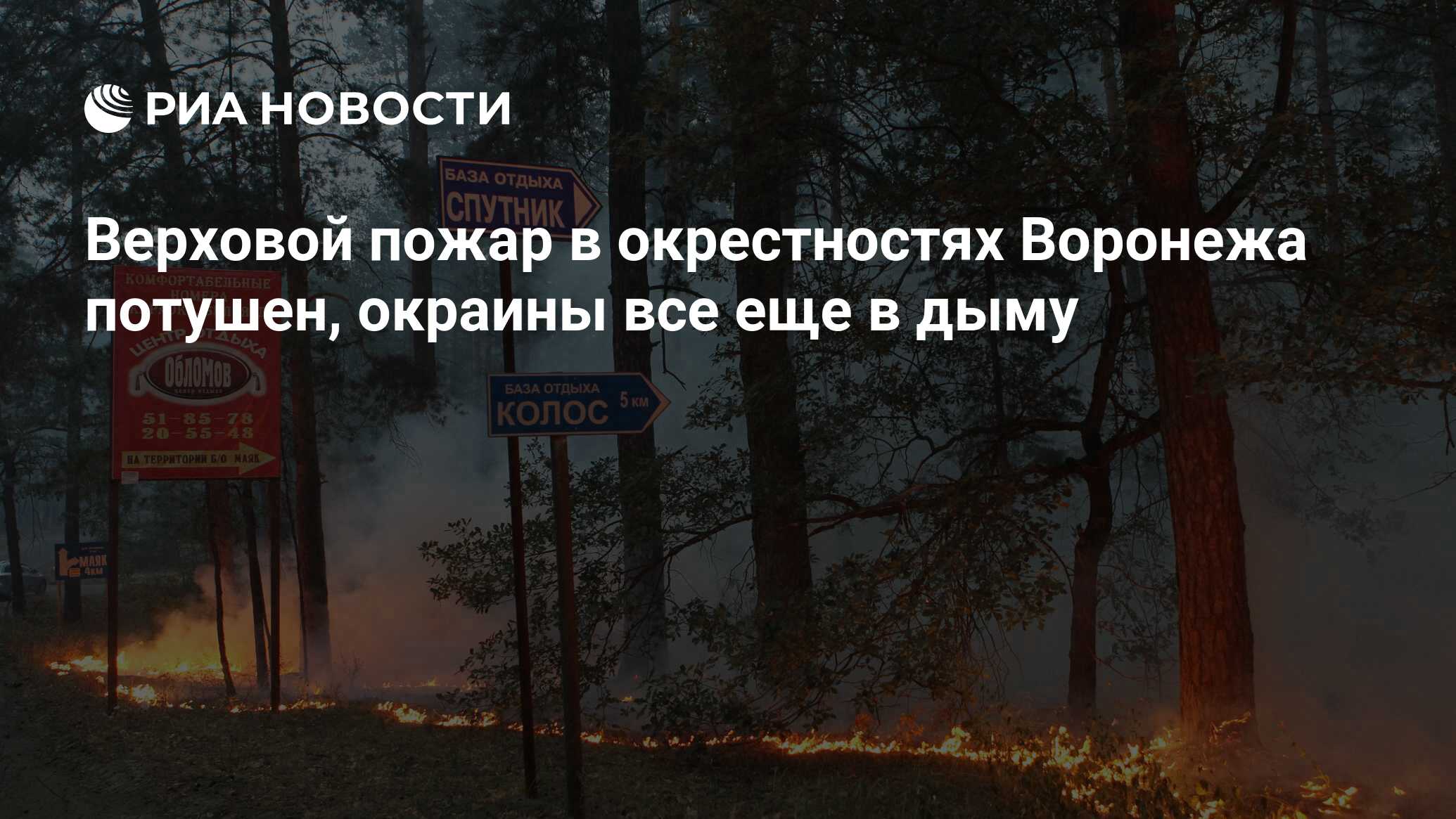 Верховой пожар в окрестностях Воронежа потушен, окраины все еще в дыму -  РИА Новости, 31.07.2010