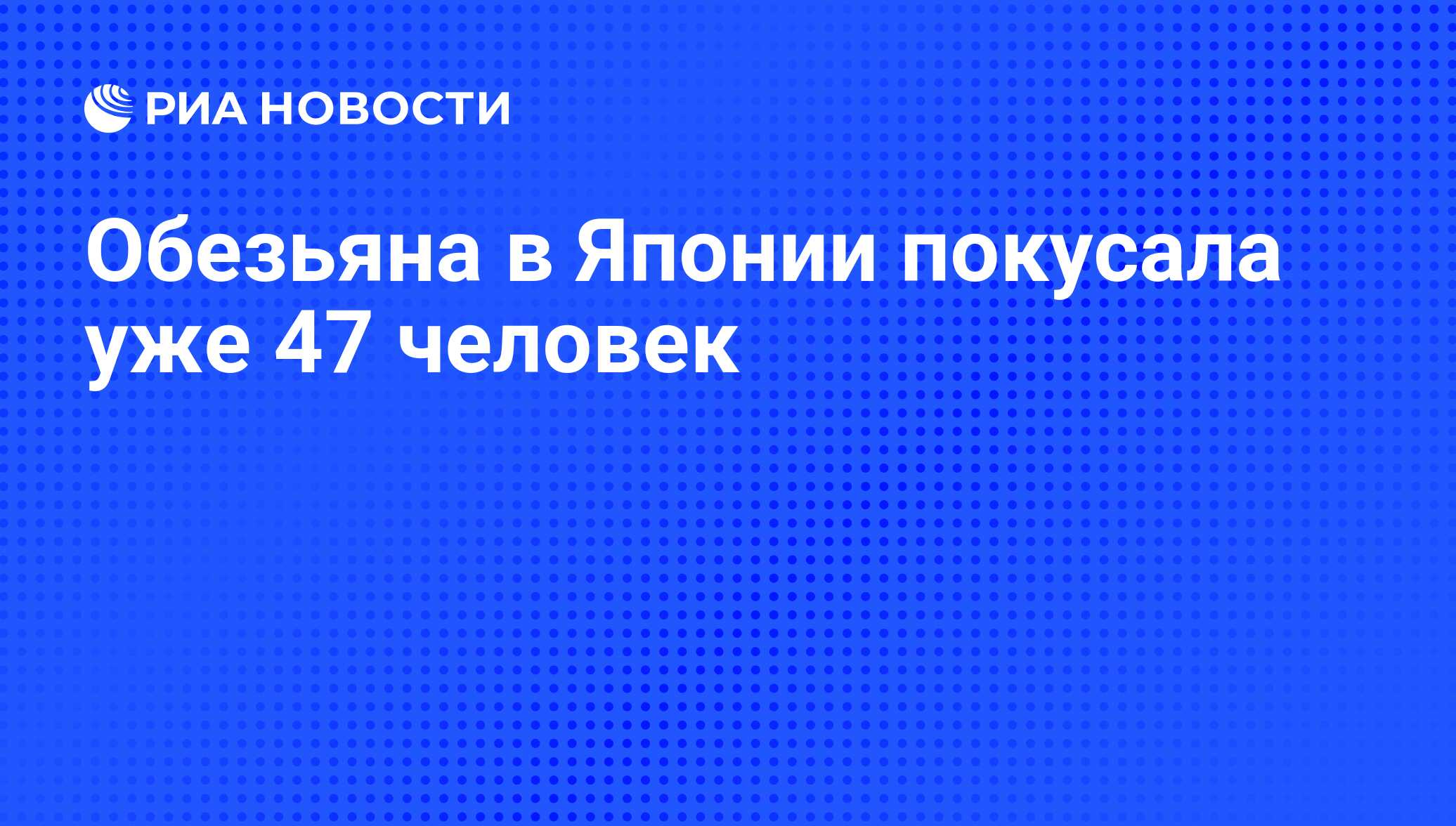 Обезьяна в Японии покусала уже 47 человек - РИА Новости, 26.08.2010