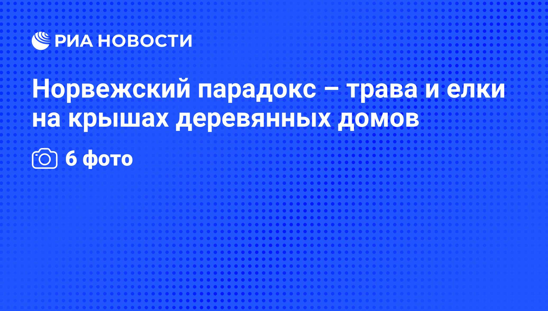 Норвежский парадокс – трава и елки на крышах деревянных домов - РИА  Новости, 09.09.2010