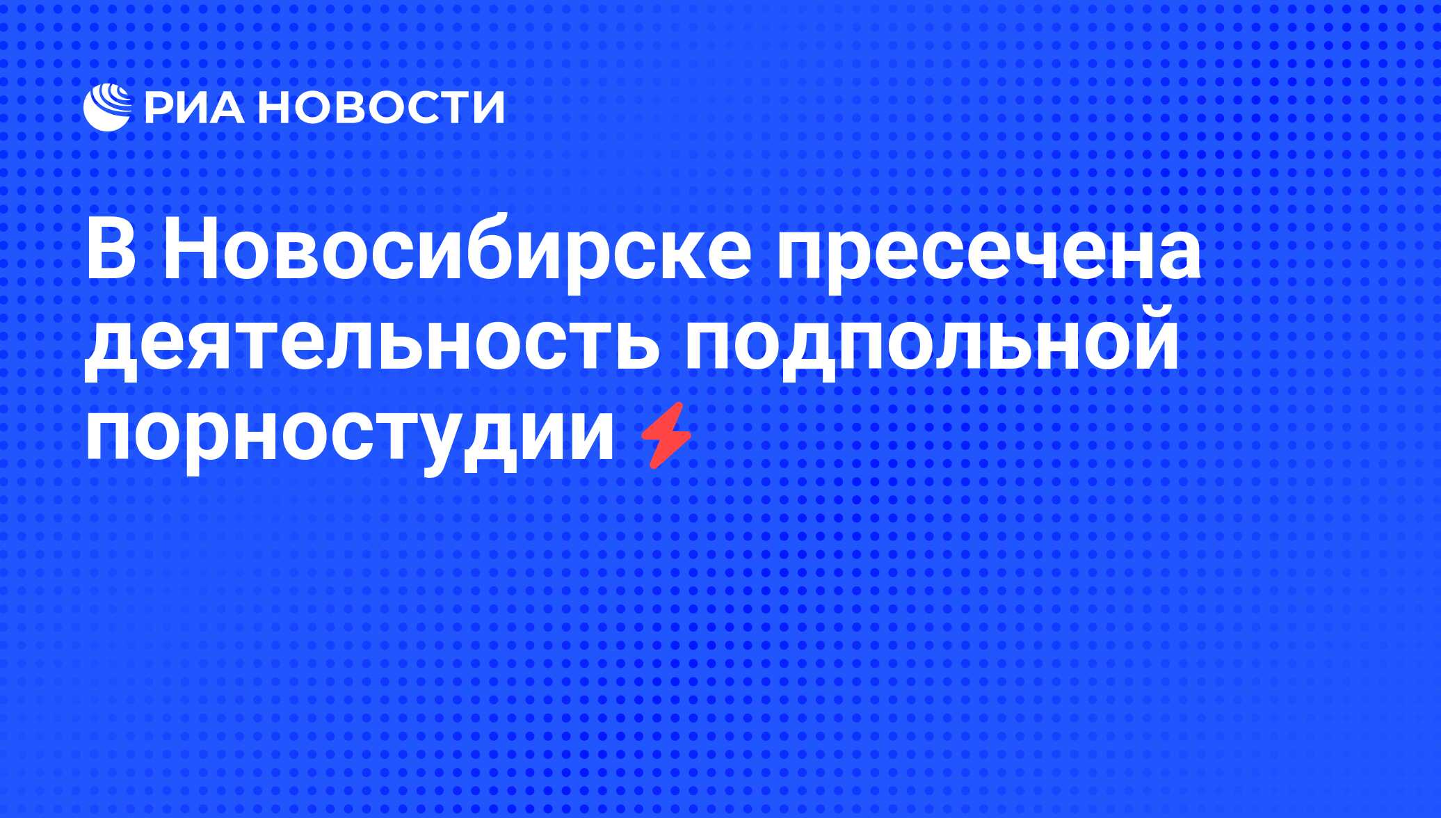 В Новосибирске пресечена деятельность подпольной порностудии - РИА Новости,  05.06.2008