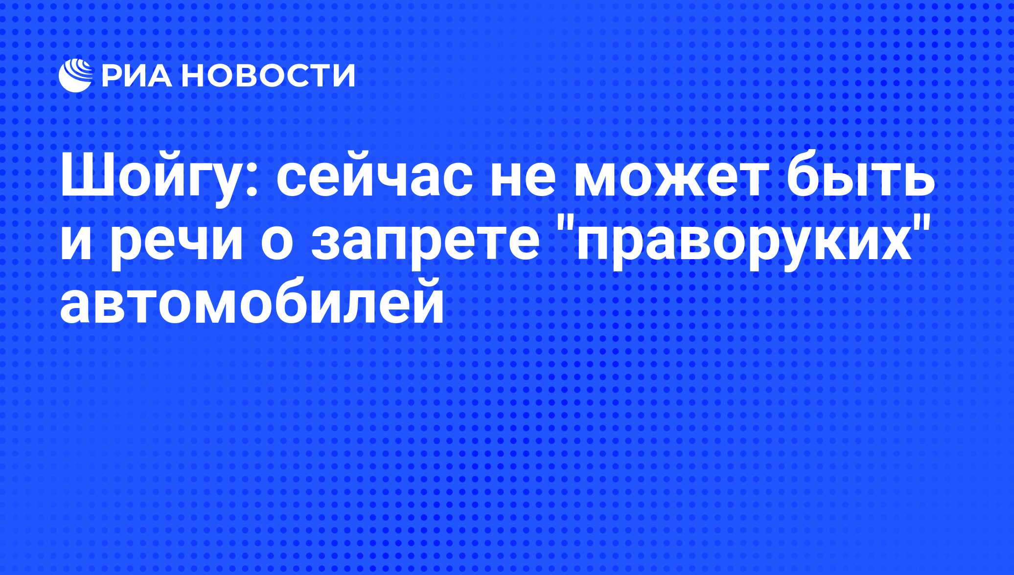 Шойгу: сейчас не может быть и речи о запрете 