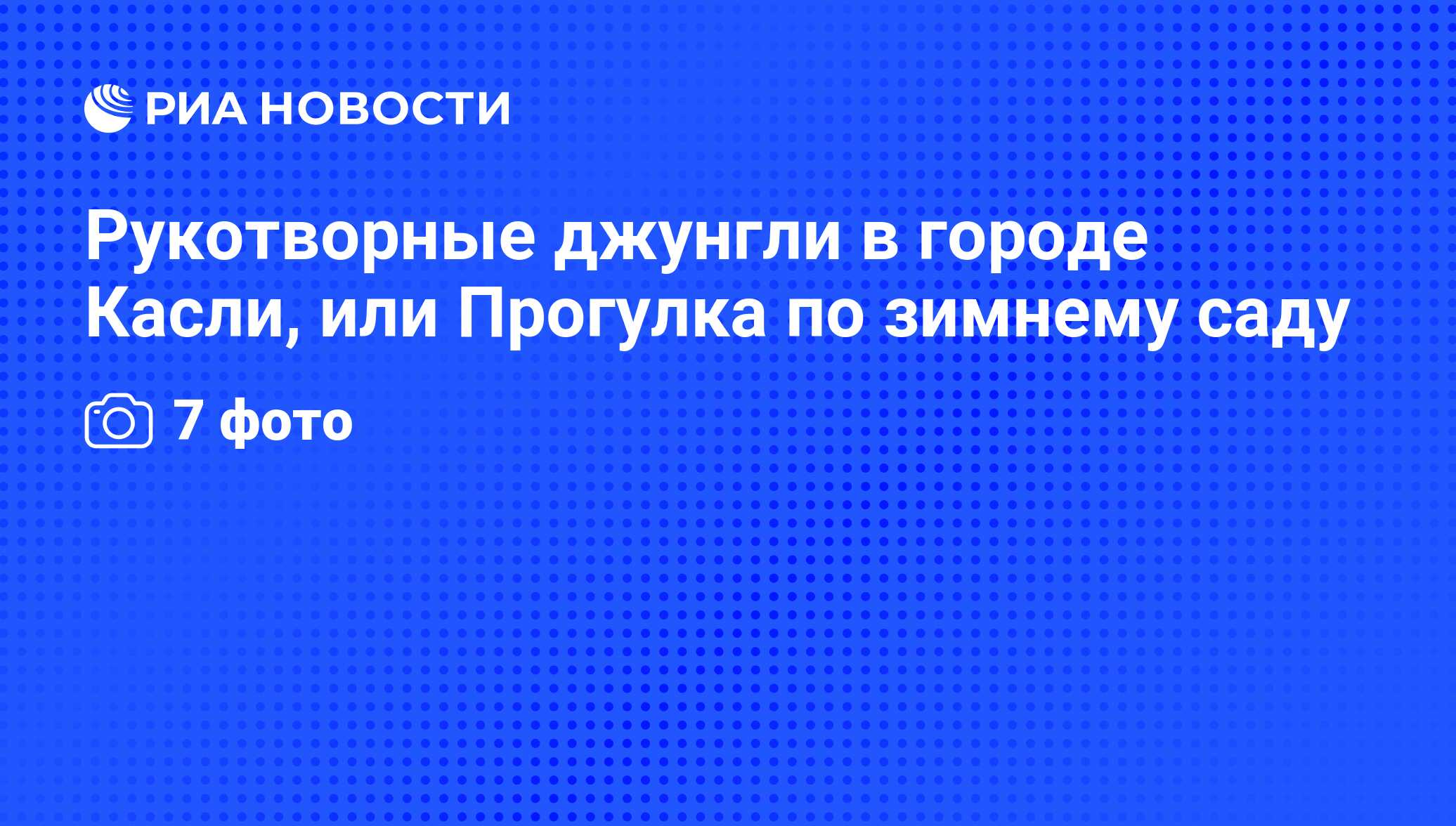 Рукотворные джунгли в городе Касли, или Прогулка по зимнему саду - РИА  Новости, 27.11.2011