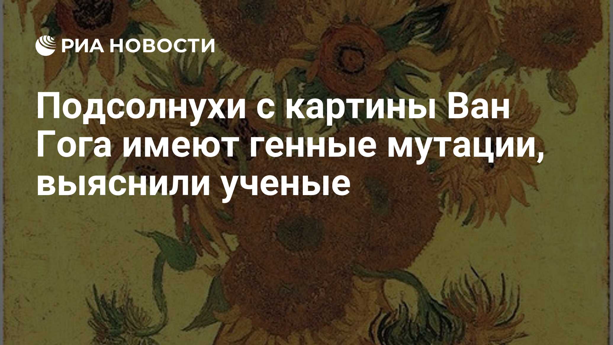 Интересные факты о картине ван гога подсолнухи