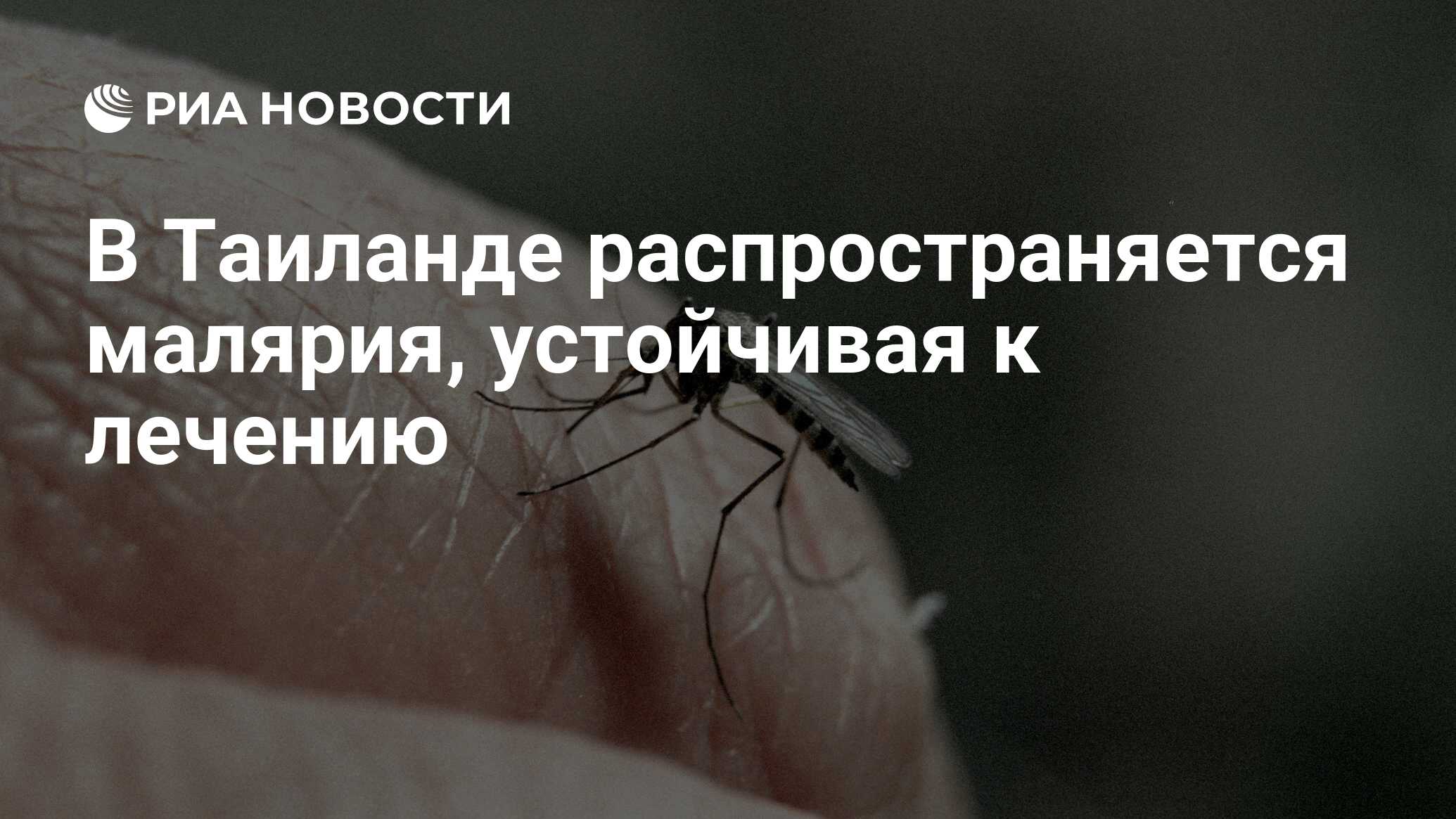 В Таиланде распространяется малярия, устойчивая к лечению - РИА Новости,  06.04.2012